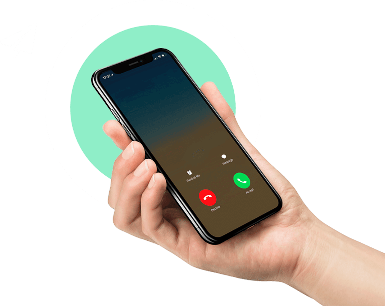 Hand holding a smartphone